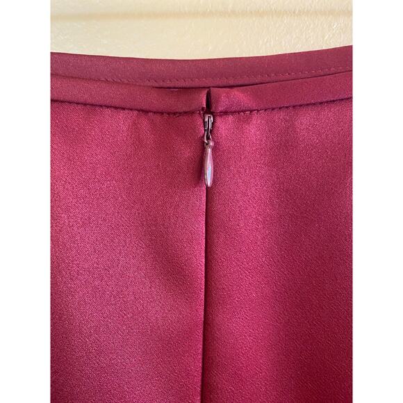 Kasper Skirt Scarlet Red Knee Length Back Hidden Zipper Lined Size 12 P - Picture 5 of 7